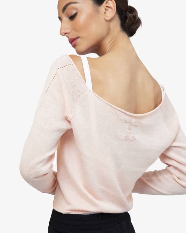 ropa Repetto camiseta de calentamiento rosa pétalo mujer 6NH6518