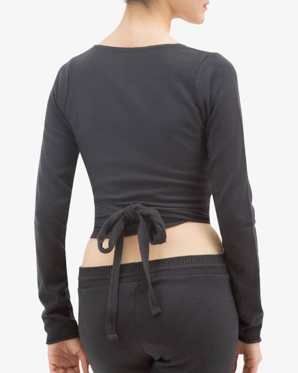 ropa Repetto cruzado de manga larga gris antracita mujer 6NH6513
