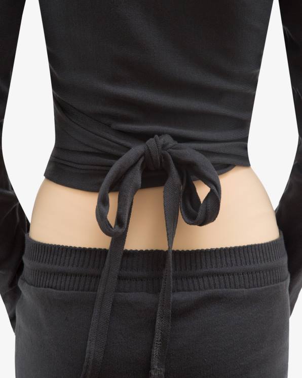 ropa Repetto cruzado de manga larga gris antracita mujer 6NH6513