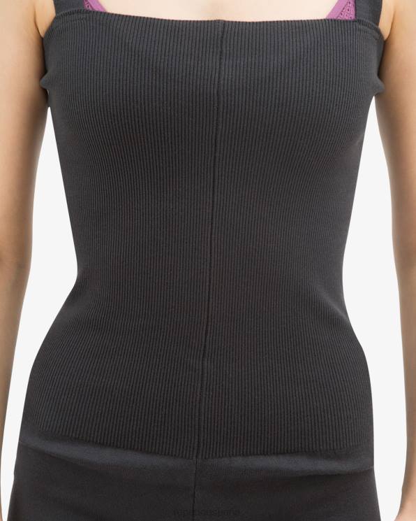 ropa Repetto mono con tirantes grandes gris antracita mujer 6NH6530