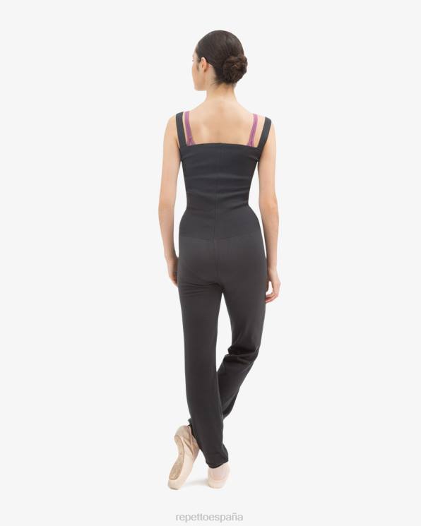 ropa Repetto mono con tirantes grandes gris antracita mujer 6NH6530