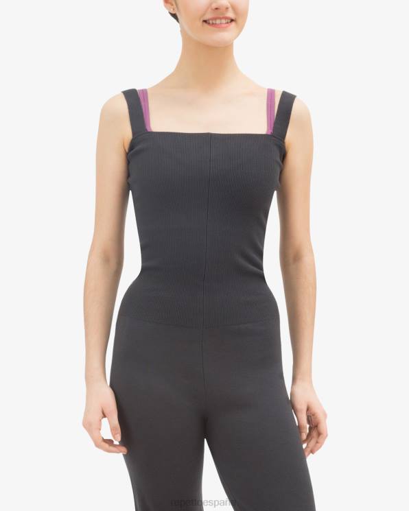 ropa Repetto mono con tirantes grandes gris antracita mujer 6NH6530