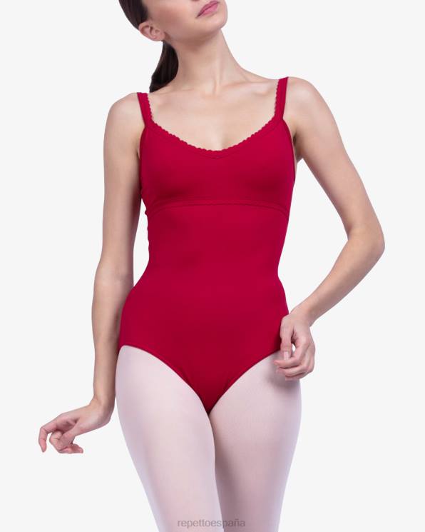 ropa Repetto Maillot con detalles de acabados elegantes color granate mujer 6NH6450