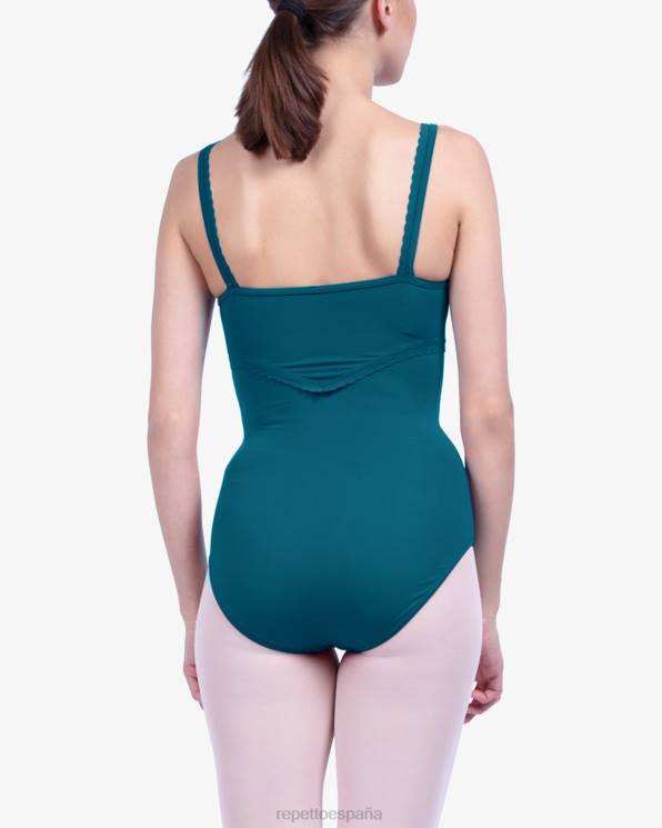 ropa Repetto Maillot con detalles de acabados elegantes verde pavo real mujer 6NH6464