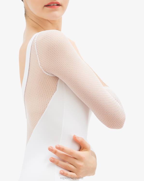 ropa Repetto Maillot mangas 3/4 con encaje blanco mujer 6NH6444