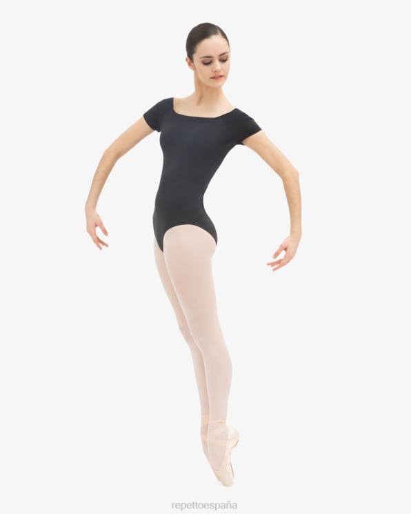 ropa Repetto leotardo de manga corta negro mujer 6NH6483