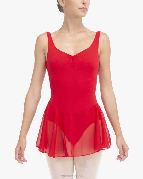 ropa Repetto túnica de tirantes finos clavel rojo mujer 6NH6449