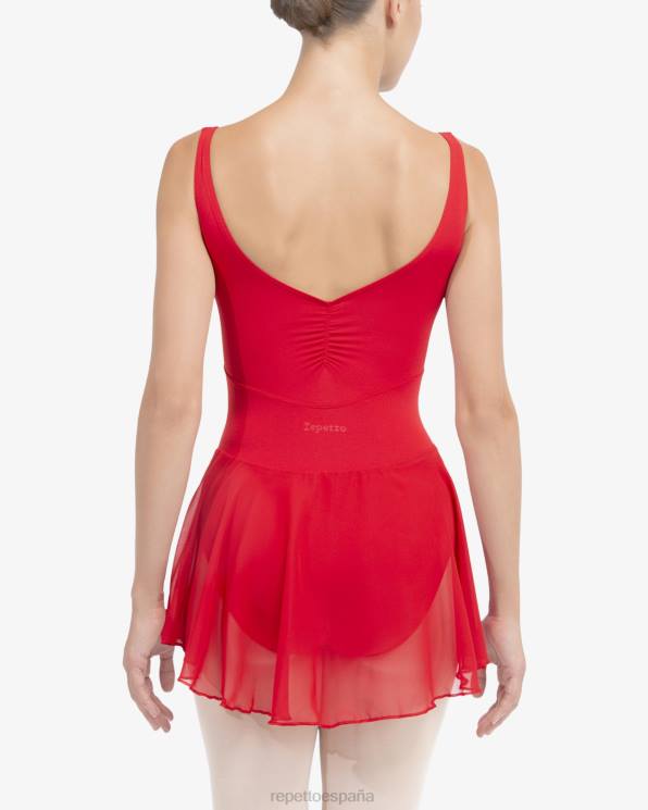 ropa Repetto túnica de tirantes finos clavel rojo mujer 6NH6449
