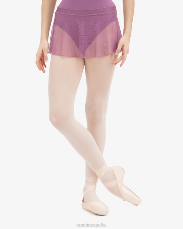 ropa Repetto falda corta de encaje dalia morada mujer 6NH6501