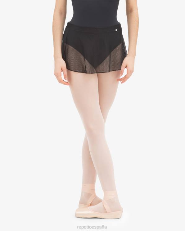 ropa Repetto falda corta de encaje negro mujer 6NH6500