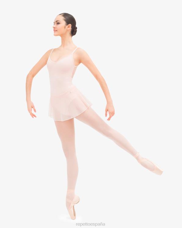 ropa Repetto falda corta de encaje rosa pétalo mujer 6NH6499