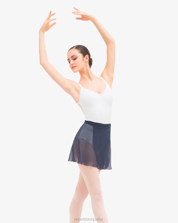 ropa Repetto falda corta de gasa azul medianoche mujer 6NH6506