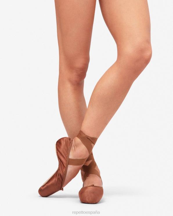 calzado Repetto Zapatillas de punta carlotta - caja mediana suela media marrón hielo mujer 6NH6566