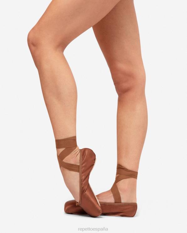 calzado Repetto Zapatillas de punta carlotta - caja mediana suela media marrón hielo mujer 6NH6566