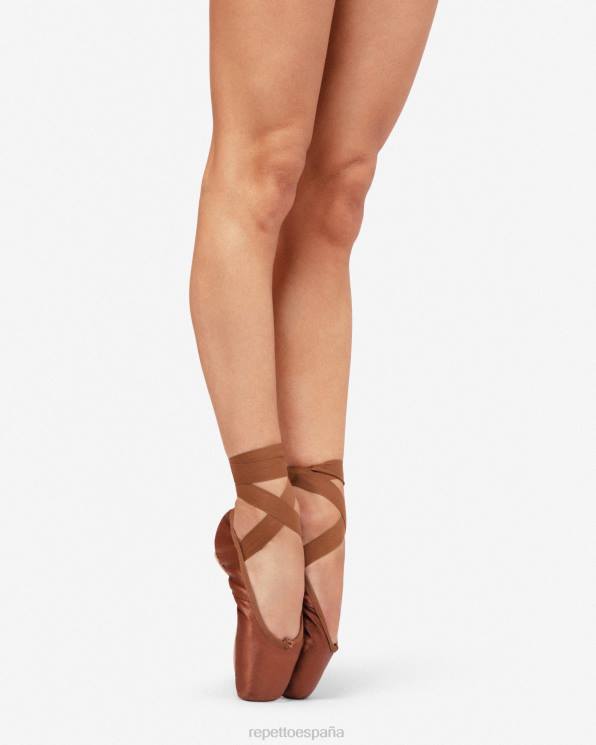 calzado Repetto Zapatillas de punta julieta - suela blanda de caja mediana marrón hielo mujer 6NH6565