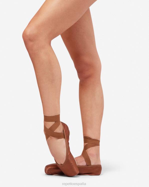 calzado Repetto Zapatillas de punta julieta - suela blanda de caja mediana marrón hielo mujer 6NH6565