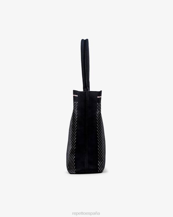 accesorios Repetto bolsa de la compra negro y rosa pétalo mujer 6NH6422