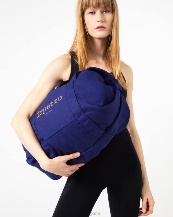 accesorios Repetto bolsa de lona de algodón tamaño l azul petróleo mujer 6NH6413