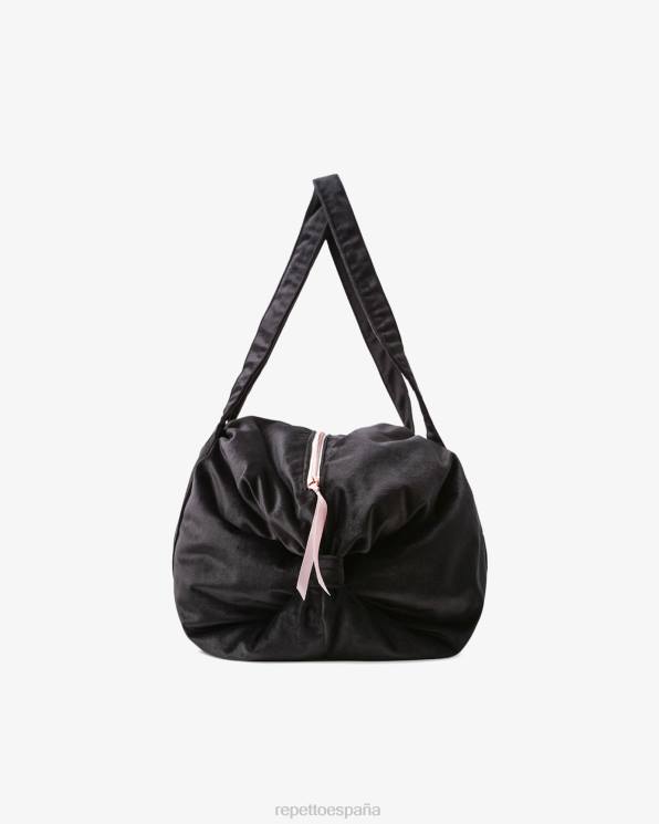 accesorios Repetto bolso de lona de terciopelo talla m negro mujer 6NH6408