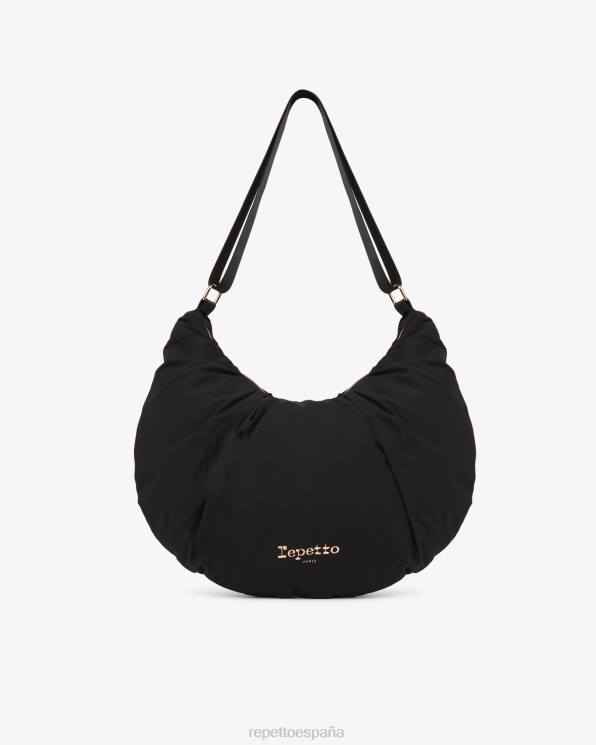 accesorios Repetto bolso lune en forma de media luna de nailon acolchado negro mujer 6NH6427
