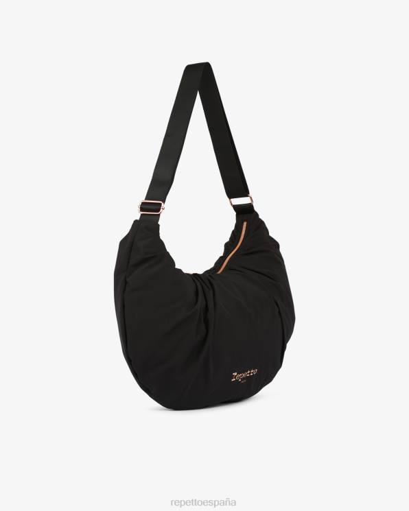 accesorios Repetto bolso lune en forma de media luna de nailon acolchado negro mujer 6NH6427