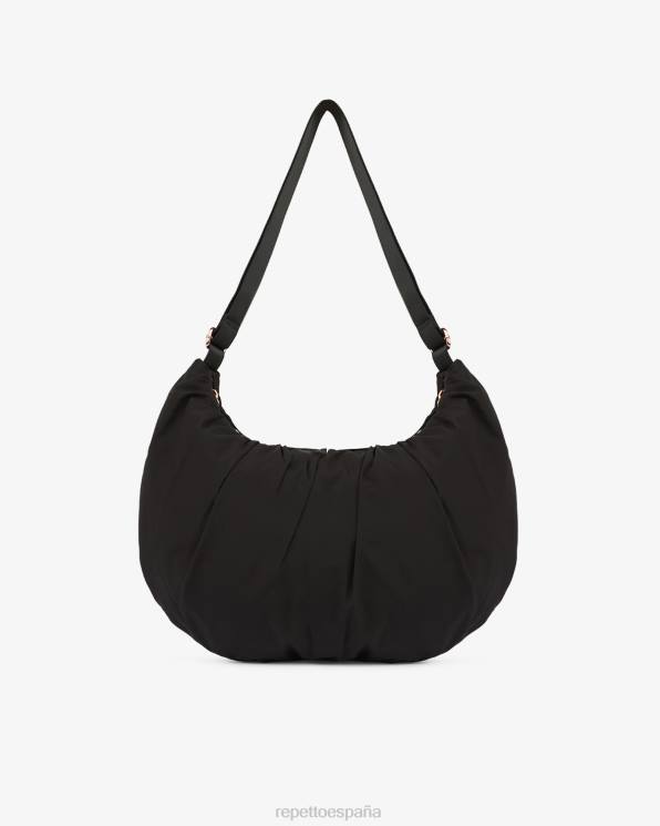 accesorios Repetto bolso lune en forma de media luna de nailon acolchado negro mujer 6NH6427