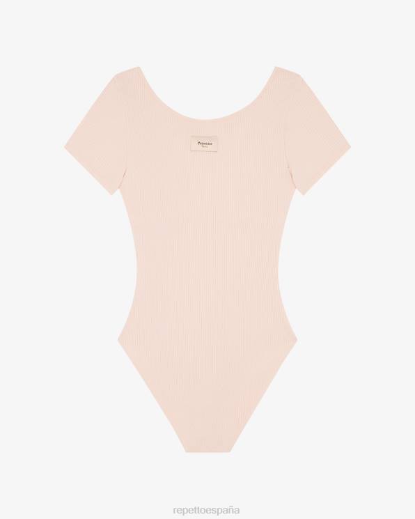 ropa Repetto leotardo de estudio rosa pétalo mujer 6NH6376