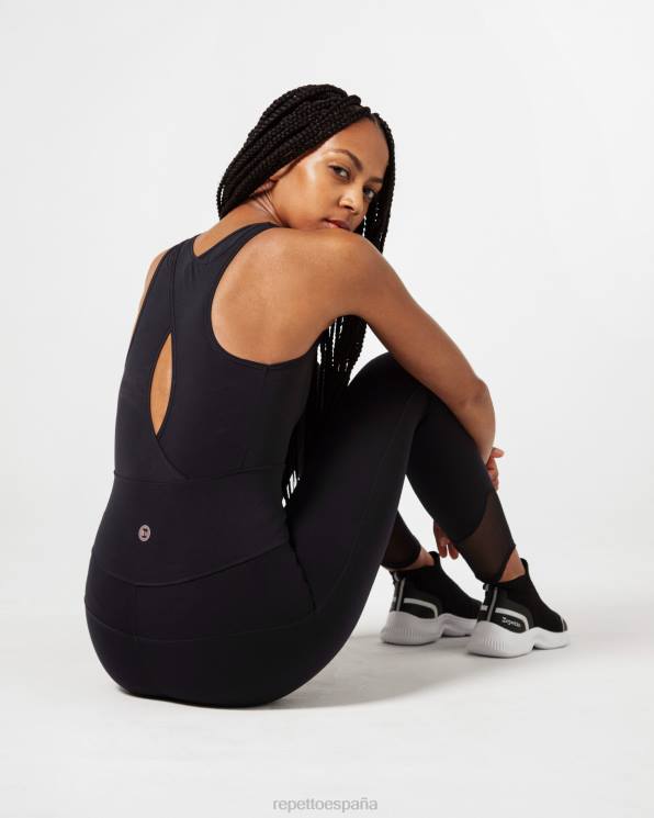 ropa Repetto mono de seda activa negro mujer 6NH6371