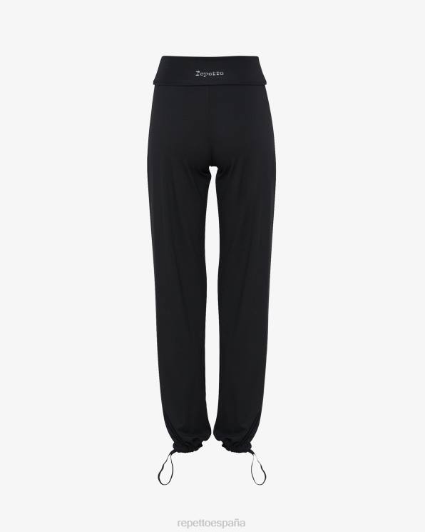 ropa Repetto pantalones de jazz de viscosa con cinturilla doblada negro mujer 6NH6373