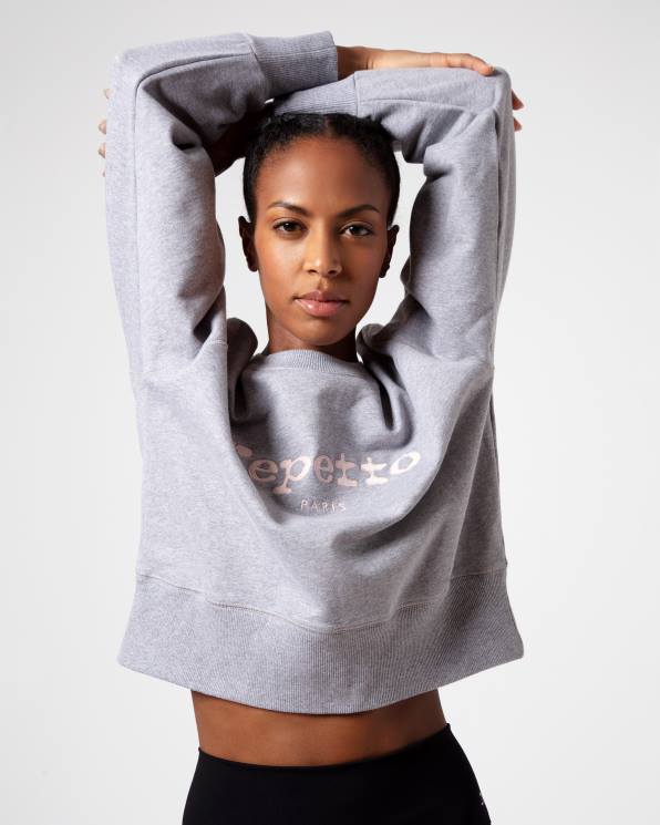 ropa Repetto camisa de entrenamiento gris claro moteado mujer 6NH6357