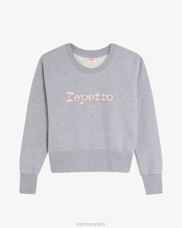 ropa Repetto camisa de entrenamiento gris claro moteado mujer 6NH6357