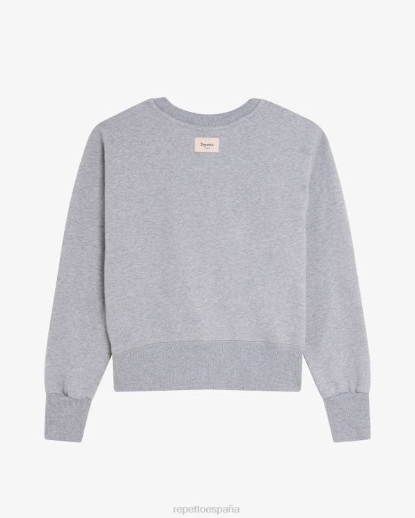 ropa Repetto camisa de entrenamiento gris claro moteado mujer 6NH6357