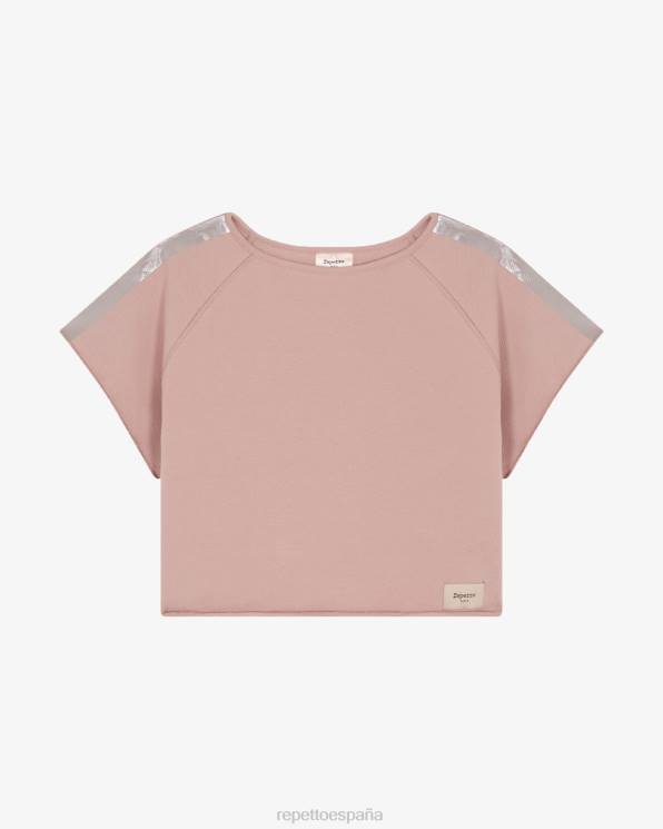 ropa Repetto sudadera con gráfico de manga corta meñique mujer 6NH6367