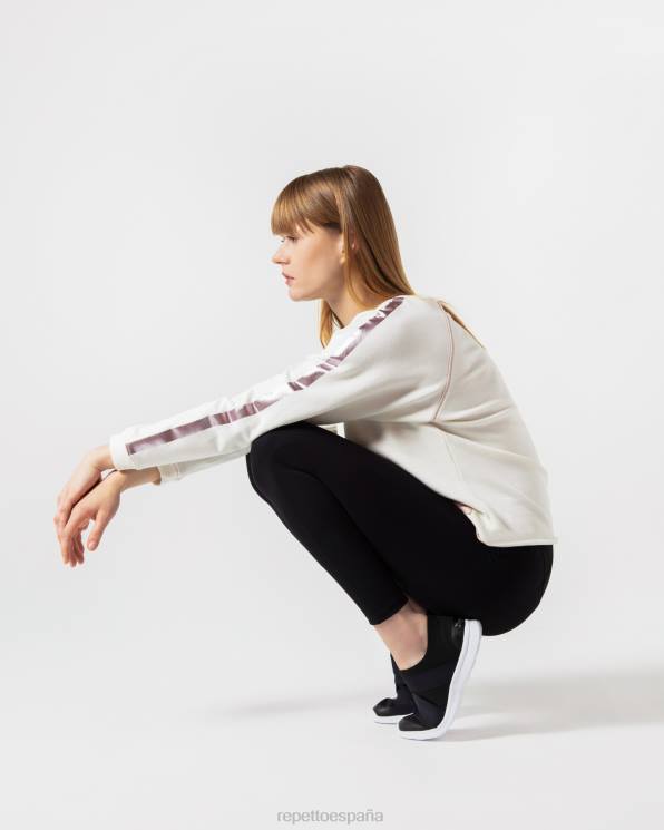 ropa Repetto sudadera gráfica blanco marfil mujer 6NH6365