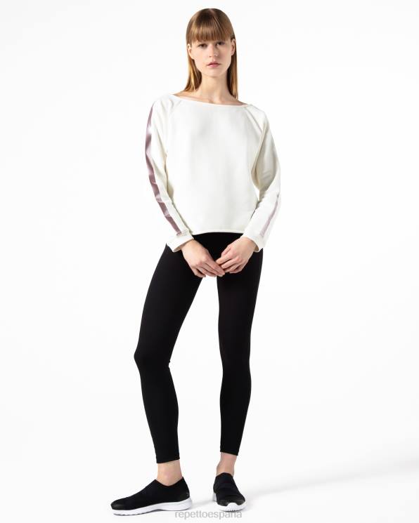 ropa Repetto sudadera gráfica blanco marfil mujer 6NH6365