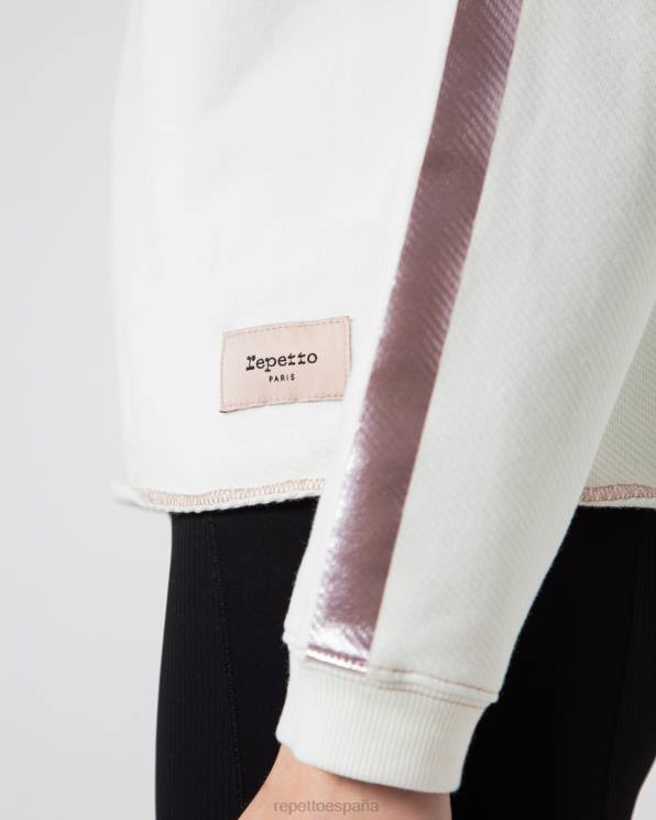 ropa Repetto sudadera gráfica blanco marfil mujer 6NH6365