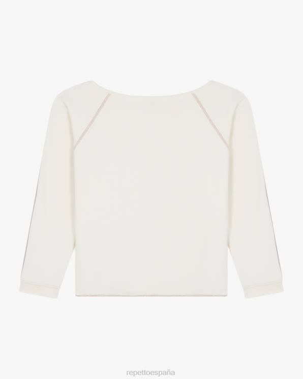 ropa Repetto sudadera gráfica blanco marfil mujer 6NH6365