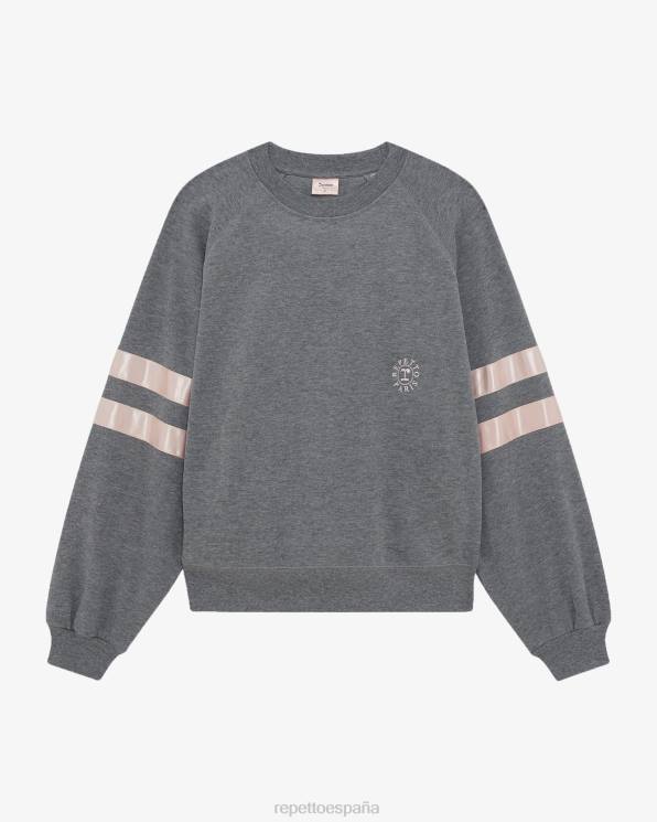 ropa Repetto sudadera satinada gris claro moteado mujer 6NH6351