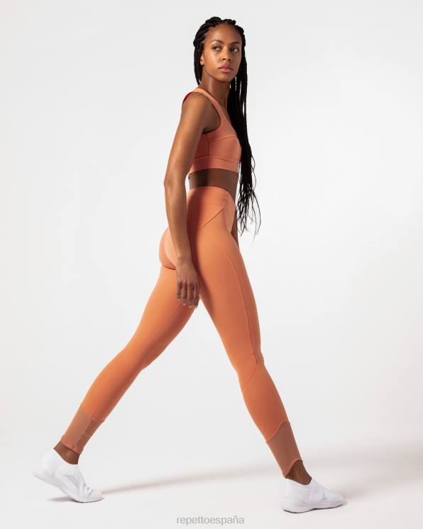 ropa Repetto leggings de seda activos naranja bronce mujer 6NH6293