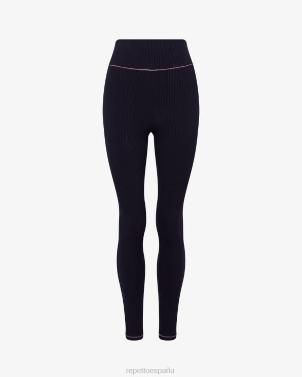 ropa Repetto leggins de canalé negro mujer 6NH6301
