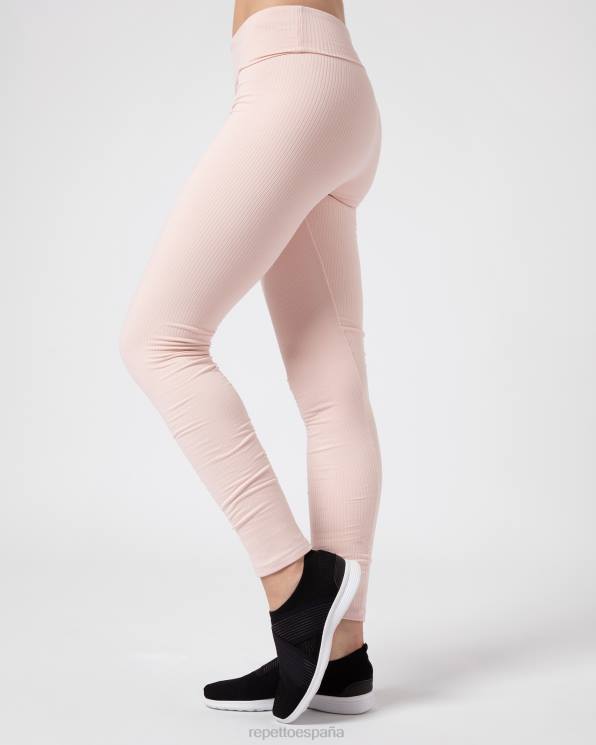 ropa Repetto leggins de canalé rosa pétalo mujer 6NH6303