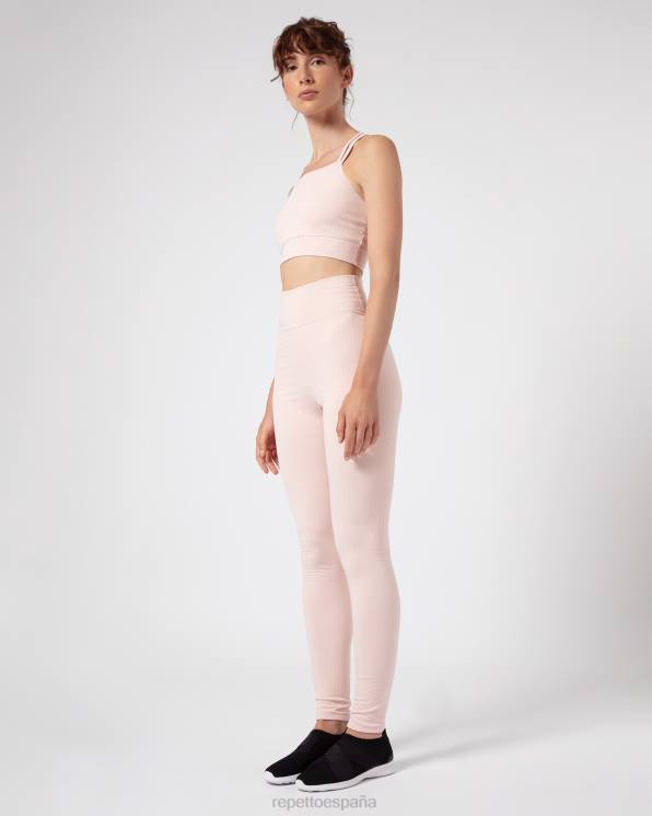 ropa Repetto leggins de canalé rosa pétalo mujer 6NH6303