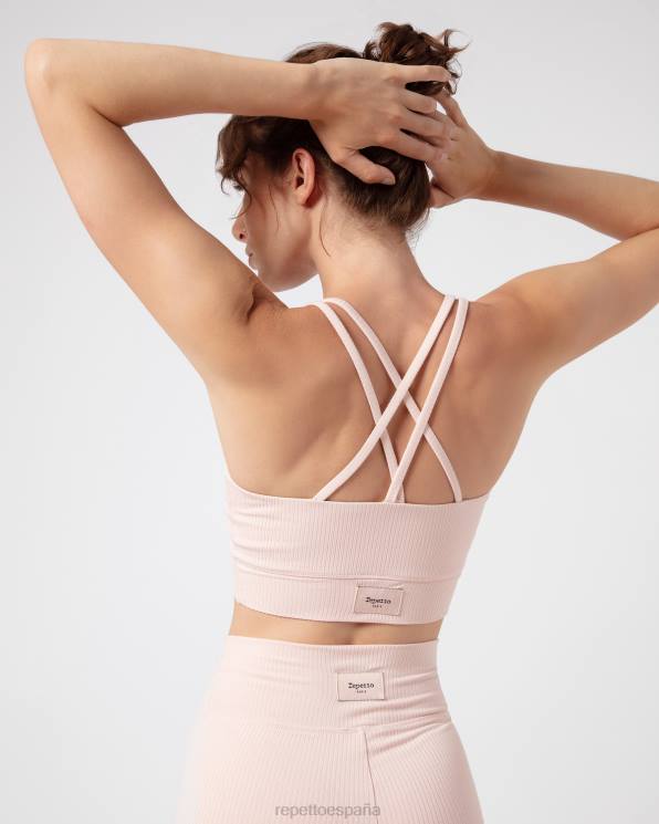 ropa Repetto leggins de canalé rosa pétalo mujer 6NH6303