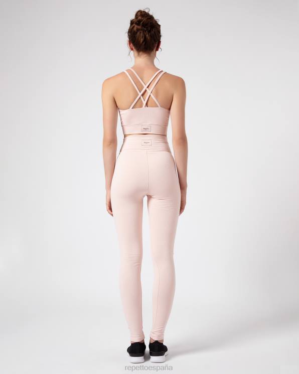 ropa Repetto leggins de canalé rosa pétalo mujer 6NH6303