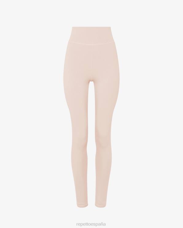 ropa Repetto leggins de canalé rosa pétalo mujer 6NH6303