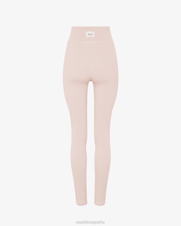 ropa Repetto leggins de canalé rosa pétalo mujer 6NH6303