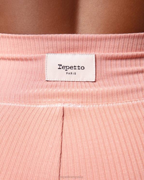ropa Repetto leggins de canalé rubor rosa mujer 6NH6300
