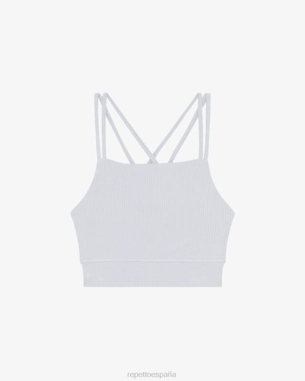 ropa Repetto sujetador de canalé con tirantes finos Perla gris mujer 6NH6305