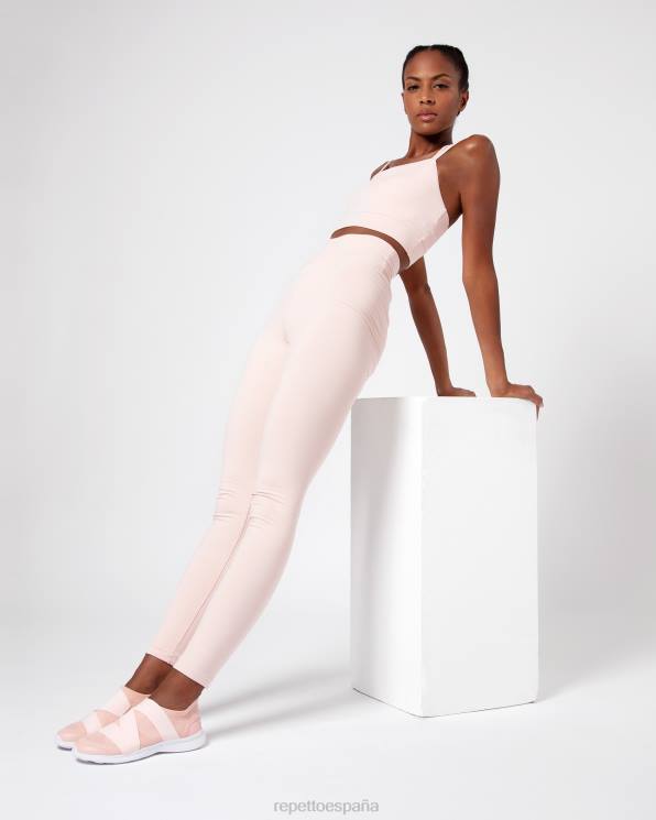 ropa Repetto sujetador de canalé con tirantes finos rosa pétalo mujer 6NH6304