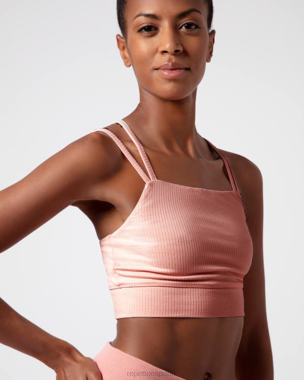 ropa Repetto sujetador de canalé con tirantes finos rubor rosa mujer 6NH6299